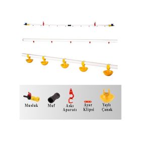 Tavpet 50 m Hat Küçük Yaylı Çanaklı Nipel Suluk Sistemi