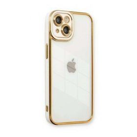 Tazador iPhone 13 Liva Lens Silikon Beyaz Kılıf