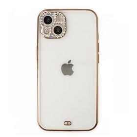 Tazador iPhone 13 Liva Taşlı Silikon Beyaz Kılıf