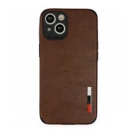 Tazador iPhone 13 Loop Deri Silikon Kahverengi Kılıf