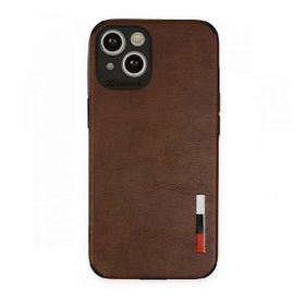 Tazador iPhone 13 Loop Deri Silikon Kahverengi Kılıf