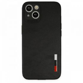 Tazador iPhone 13 Loop Deri Silikon Siyah Kılıf
