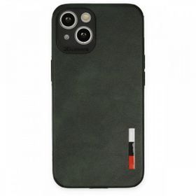 Tazador iPhone 13 Loop Deri Silikon Yeşil Kılıf