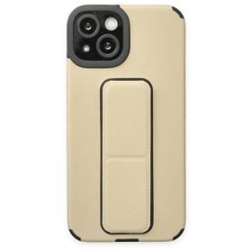 Tazador iPhone 13 Mega Standlı Silikon Gold Kılıf