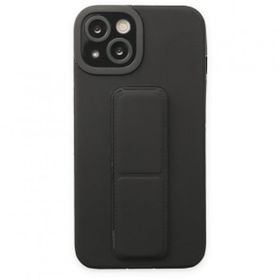 Tazador iPhone 13 Mega Standlı Silikon Siyah Kılıf