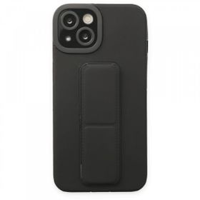 Tazador iPhone 13 Mega Standlı Silikon Siyah Kılıf