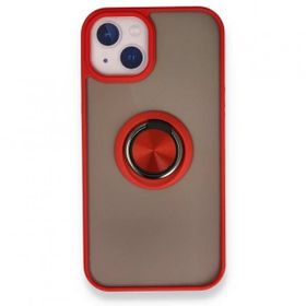 Tazador iPhone 13 Montreal Yüzüklü Silikon Kapak Kırmızı Kılıf