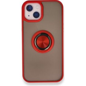 Tazador iPhone 13 Montreal Yüzüklü Silikon Kapak Kırmızı Kılıf
