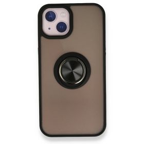 Tazador iPhone 13 Montreal Yüzüklü Silikon Kapak Siyah Kılıf