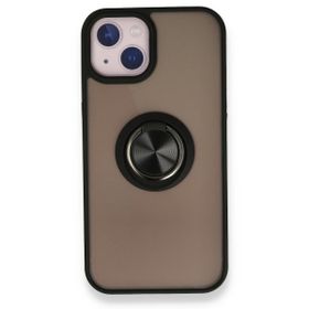 Tazador iPhone 13 Montreal Yüzüklü Silikon Kapak Siyah Kılıf