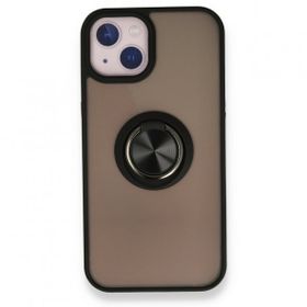 Tazador iPhone 13 Montreal Yüzüklü Silikon Kapak Siyah Kılıf