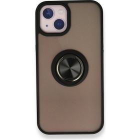 Tazador iPhone 13 Montreal Yüzüklü Silikon Kapak Siyah Kılıf