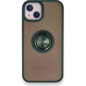 Tazador iPhone 13 Montreal Yüzüklü Silikon Kapak Yeşil Kılıf