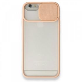Tazador iPhone 6 Palm Buzlu Kamera Sürgülü Pembe Silikon Kılıf