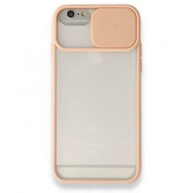 Tazador iPhone 6 Palm Buzlu Kamera Sürgülü Pembe Silikon Kılıf
