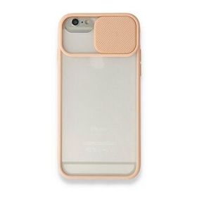 Tazador iPhone 6 Palm Buzlu Kamera Sürgülü Pembe Silikon Kılıf