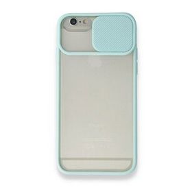 Tazador iPhone 6 Palm Buzlu Kamera Sürgülü Turkuaz Silikon Kılıf