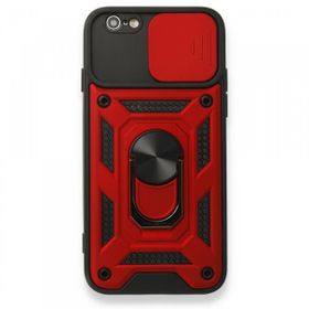 Tazador iPhone 6 Pars Lens Yüzüklü Kırmızı Silikon Kılıf