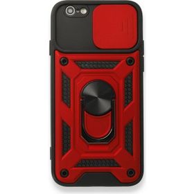 Tazador iPhone 6 Pars Lens Yüzüklü Kırmızı Silikon Kılıf