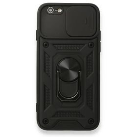 Tazador iPhone 6 Pars Lens Yüzüklü Siyah Silikon Kılıf