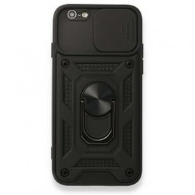 Tazador iPhone 6 Pars Lens Yüzüklü Siyah Silikon Kılıf