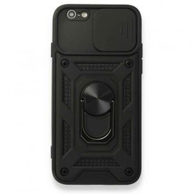 Tazador iPhone 6 Pars Lens Yüzüklü Siyah Silikon Kılıf