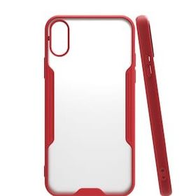 Tazador iPhone X Platin Kırmızı Silikon Kılıf