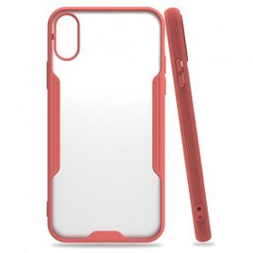 Tazador iPhone X Platin Pembe Silikon Kılıf