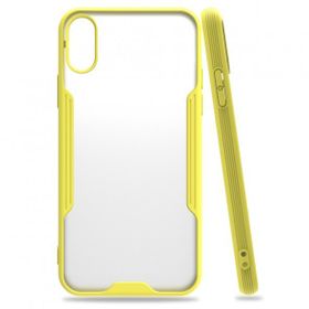 Tazador iPhone X Platin Sarı Silikon Kılıf
