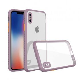 Tazador iPhone XS Max Miami Şeffaf Açık Mor Silikon Kılıf