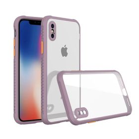 Tazador iPhone XS Max Miami Şeffaf Açık Mor Silikon Kılıf