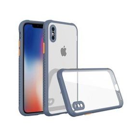 Tazador iPhone XS Max Miami Şeffaf Gri Silikon Kılıf