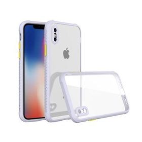 Tazador iPhone XS Max Miami Şeffaf Lila Silikon Kılıf