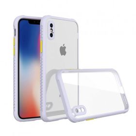 Tazador iPhone XS Max Miami Şeffaf Lila Silikon Kılıf