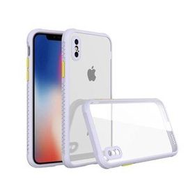 Tazador iPhone XS Max Miami Şeffaf Lila Silikon Kılıf