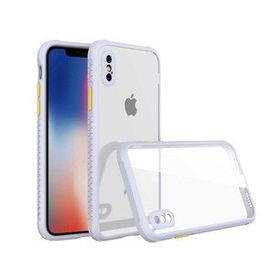 Tazador iPhone XS Max Miami Şeffaf Lila Silikon Kılıf