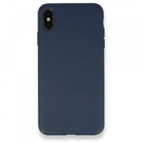 Tazador iPhone XS Max Nano İçi Kadife Lacivert Silikon Kılıf