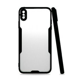 Tazador iPhone XS Max Platin Siyah Silikon Kılıf