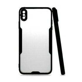 Tazador iPhone XS Max Platin Siyah Silikon Kılıf