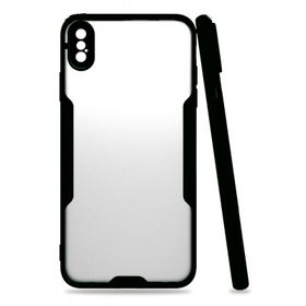 Tazador iPhone XS Max Platin Siyah Silikon Kılıf