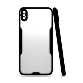 Tazador iPhone XS Max Platin Siyah Silikon Kılıf