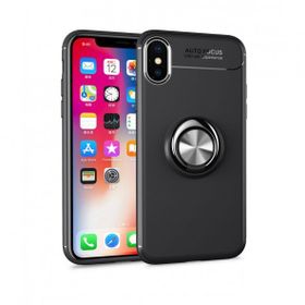 Tazador iPhone Xs Max Range Yüzüklü Siyah Silikon Kılıf