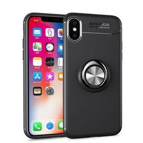 Tazador iPhone Xs Max Range Yüzüklü Siyah Silikon Kılıf