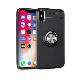 Tazador iPhone Xs Max Range Yüzüklü Siyah Silikon Kılıf