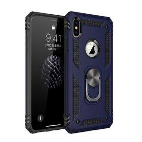 Tazador iPhone XS Max Sofya Yüzüklü Lacivert Silikon Kapak Kılıf