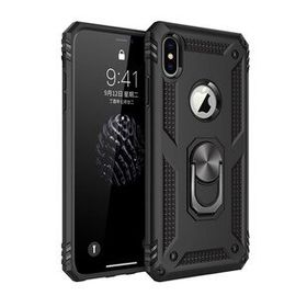 Tazador iPhone XS Max Sofya Yüzüklü Siyah Silikon Kapak Kılıf