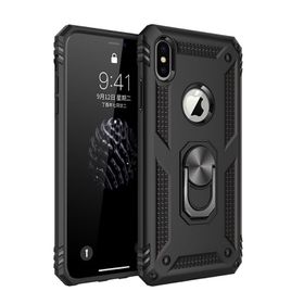 Tazador iPhone XS Max Sofya Yüzüklü Siyah Silikon Kapak Kılıf