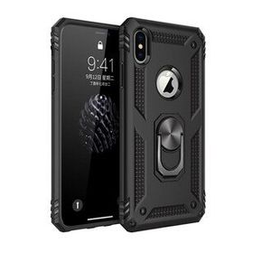 Tazador iPhone XS Max Sofya Yüzüklü Siyah Silikon Kapak Kılıf
