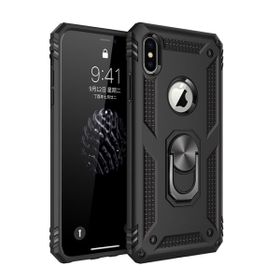 Tazador iPhone XS Max Sofya Yüzüklü Siyah Silikon Kapak Kılıf