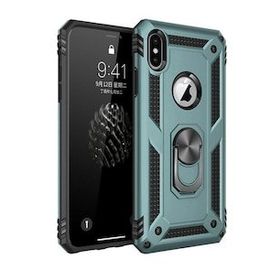 Tazador iPhone XS Max Sofya Yüzüklü Yeşil Silikon Kapak Kılıf